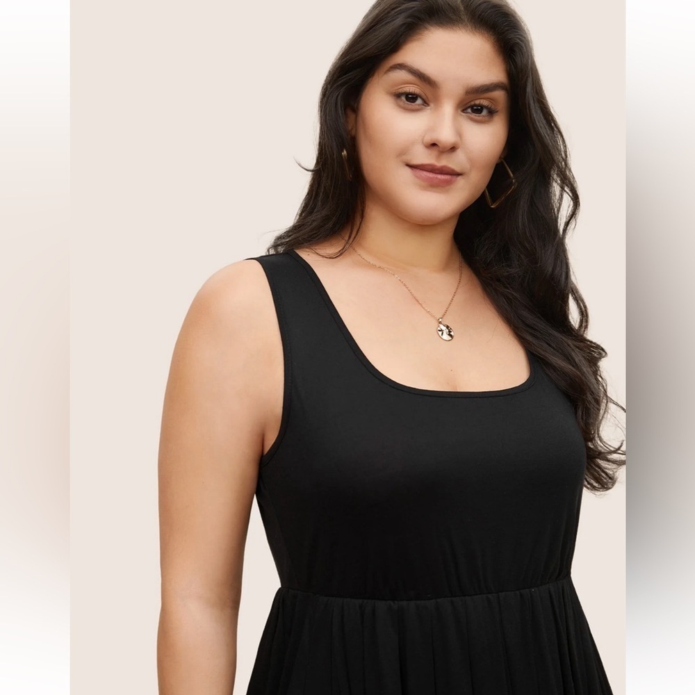 BloomChic Plus Size 2XL Supersoft Essentials Solid Gathered Tank Dress us18-20 - Picture 4 of 8